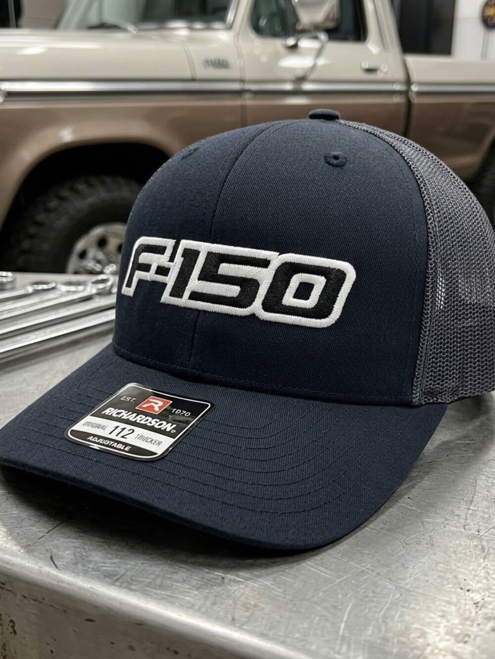 Ford F150 Truck Hat Blackout Richardson 112 Snapback Mesh Cap New USA Made Retro